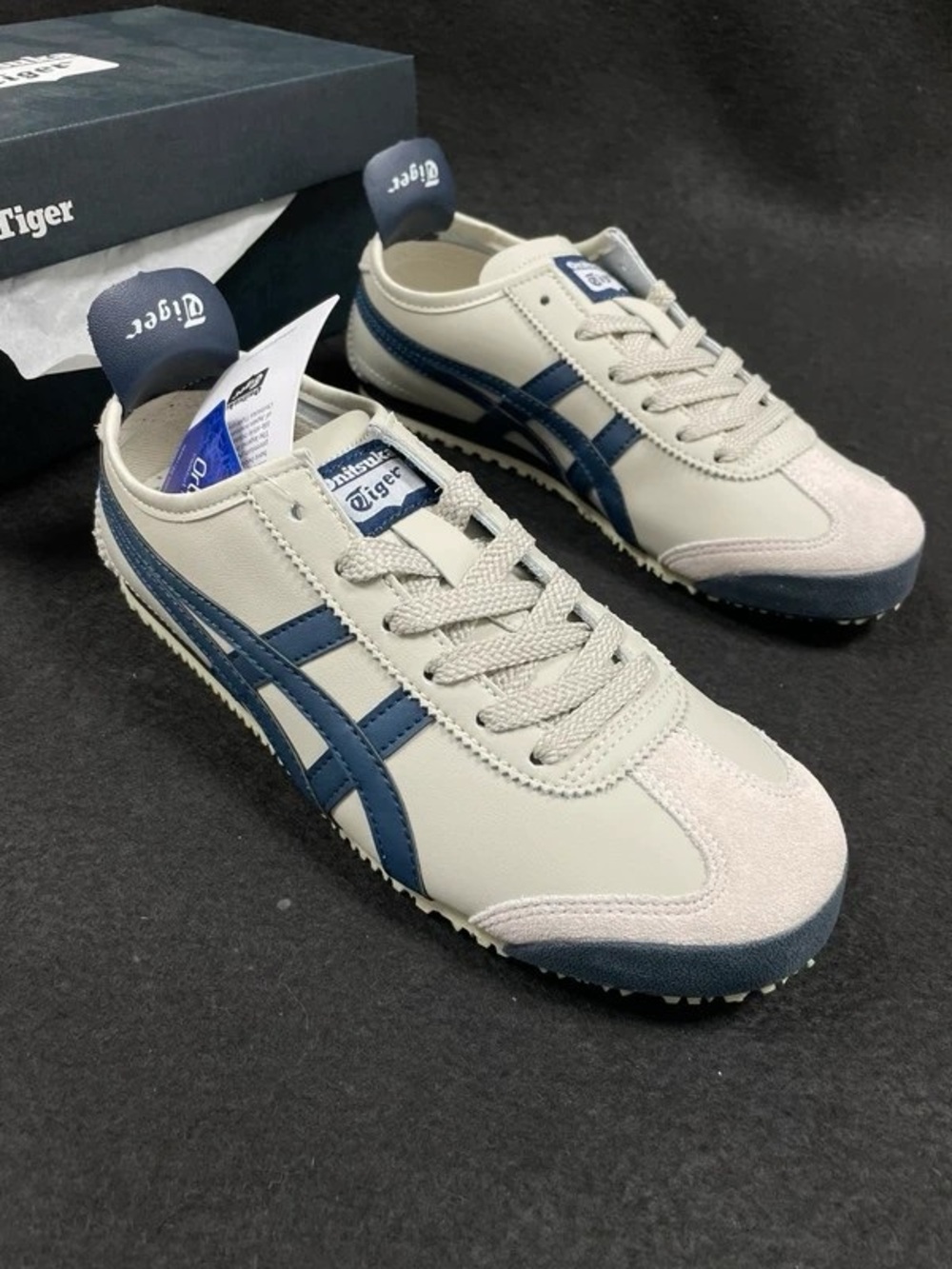Onitsuka Tiger by Asics Men’s Mexico 66 Sneakers in Cream & Navy